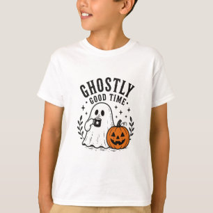 Spokige Goede Tijd Knuffel Geest Koffie Pompoen T-shirt