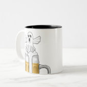 Spokige witte geest tweekleurige koffiemok (Voorkant links)