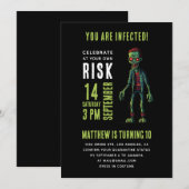 Spokige zwarte zombie-jarige verjaardag kaart (Voorkant / Achterkant)