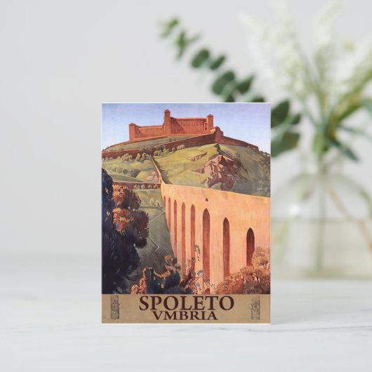 Spoleto, middeleeuws fort, Umbrië, Italië Briefkaart (Staand voorkant)