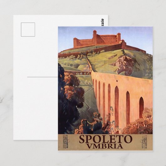 Spoleto, middeleeuws fort, Umbrië, Italië Briefkaart (Voorkant / Achterkant)