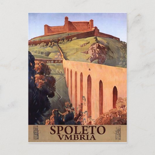 Spoleto, middeleeuws fort, Umbrië, Italië Briefkaart (Voorkant)