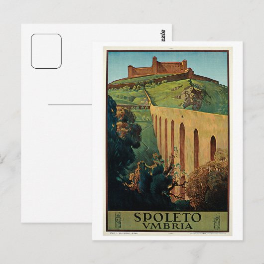  Spoleto Umbria 1920s Italiaanse reis Briefkaart (Voorkant / Achterkant)