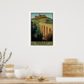  Spoleto Umbria 1920s Italiaanse reis Poster (Keuken)