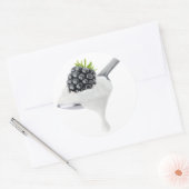 Spon van bramen yoghurt ronde sticker (Envelop)