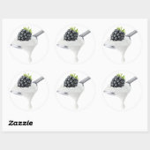 Spon van bramen yoghurt ronde sticker (Vel)