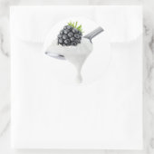 Spon van bramen yoghurt ronde sticker (Tas)