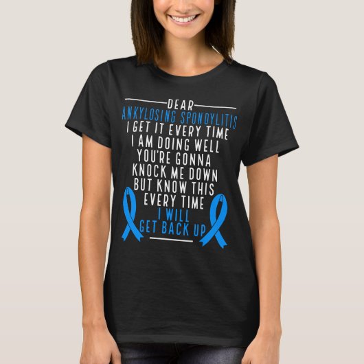 Spondylitis ankylopoetica Bewustzijnd krijgen Ribb T-shirt (Voorkant)
