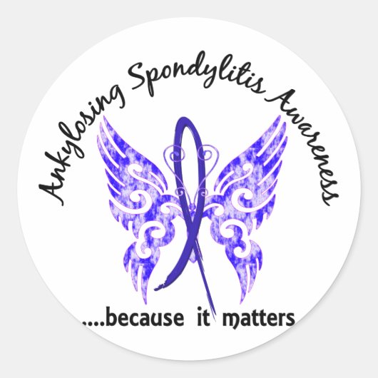 Spondylitis ankylopoetica Boterfly 6.1 Ronde Sticker (Voorkant)