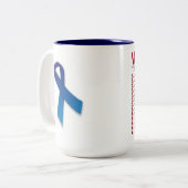 Spondylitis ankylopoetica Grote koffiebeker Tweekleurige Koffiemok (Voorkant links)