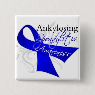 Spondylitis ankylopoetica vierkante button 5,1 cm