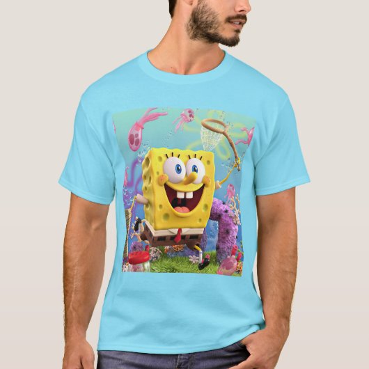 Spongbob Cyaan T-shirt (Voorkant)