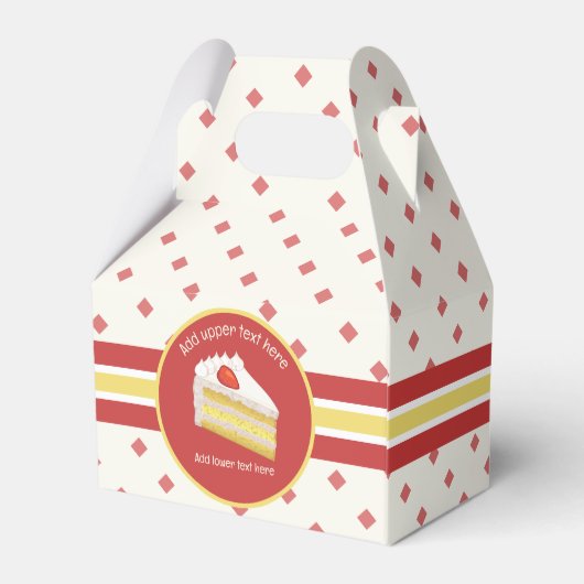 Sponge Cake - Frosted Tres Leches crème and red Fa Bedankdoosjes (Achterkant)