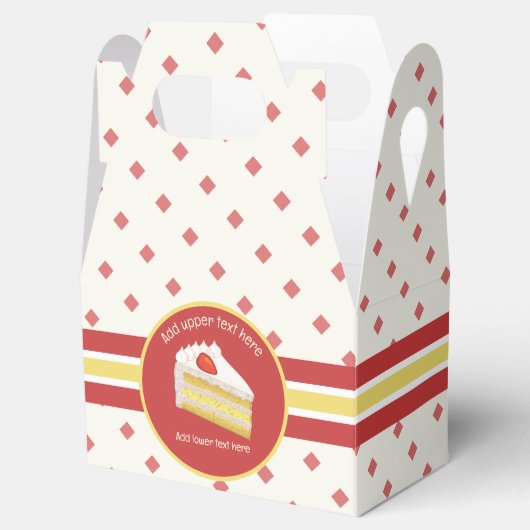 Sponge Cake - Frosted Tres Leches crème and red Fa Bedankdoosjes (Geopend)