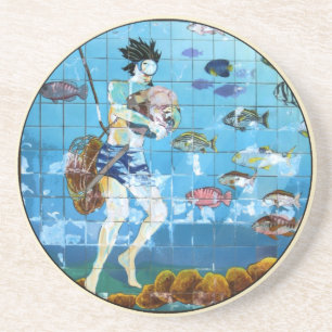 Sponge Diver Mosaic Zandsteen Onderzetter