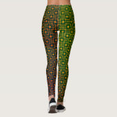 Sponged bloederig groen, Sinaasappel bedraad Chine Leggings (Achterkant)
