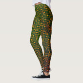 Sponged bloederig groen, Sinaasappel bedraad Chine Leggings (Links)