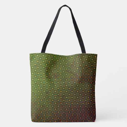 Sponged bloederig groen, Sinaasappel bedraad Chine Tote Bag (Achterkant)