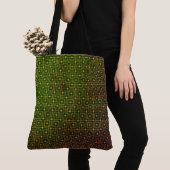 Sponged bloederig groen, Sinaasappel bedraad Chine Tote Bag (Dichtbij)