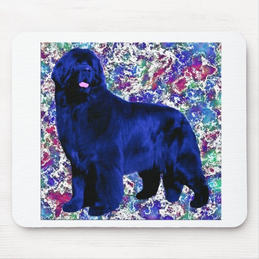 Sponged Blue Newf Mousepad Muismat (Voorkant)