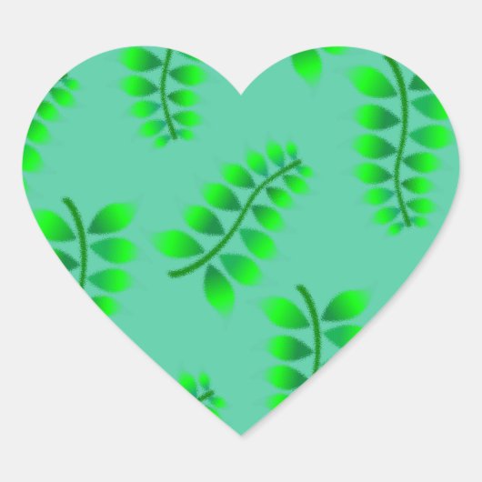 Sponged Foliage Pattern Hart Sticker (Voorkant)