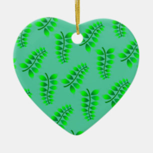 Sponged Foliage Pattern Keramisch Ornament