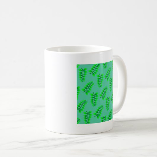Sponged Foliage Pattern Koffiemok (Voorkant rechts)