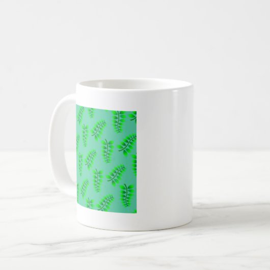 Sponged Foliage Pattern Koffiemok (Voorkant links)