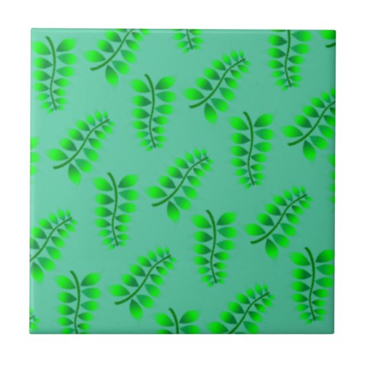 Sponged Foliage Pattern Tegeltje (Voorkant)