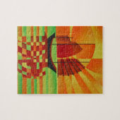 Sponk op Zee van Abstracte Groene Cubist Legpuzzel (Horizontaal)