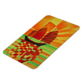 Sponk op Zee van Abstracte Groene Cubist Magneet (Linkerzijde)