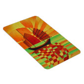 Sponk op Zee van Abstracte Groene Cubist Magneet (Rechterzijde)