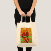 Sponk op Zee van Abstracte Groene Cubist Tote Bag (Voorkant (product))