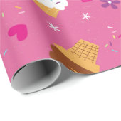 Sponken, cupcakes, consumptie-ijs en popsicles cadeaupapier (Rol Hoek)