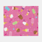 Sponken, cupcakes, consumptie-ijs en popsicles fleece deken (Voorkant (Horizontaal))