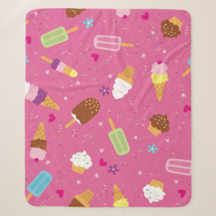 Sponken, cupcakes, consumptie-ijs en popsicles sherpa deken