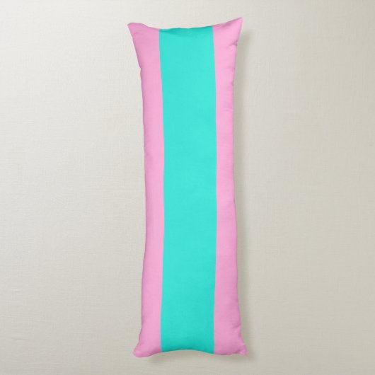 Sponky Pink en Aqua Stripes Lichaamskussen (Achterkant (Verticaal))