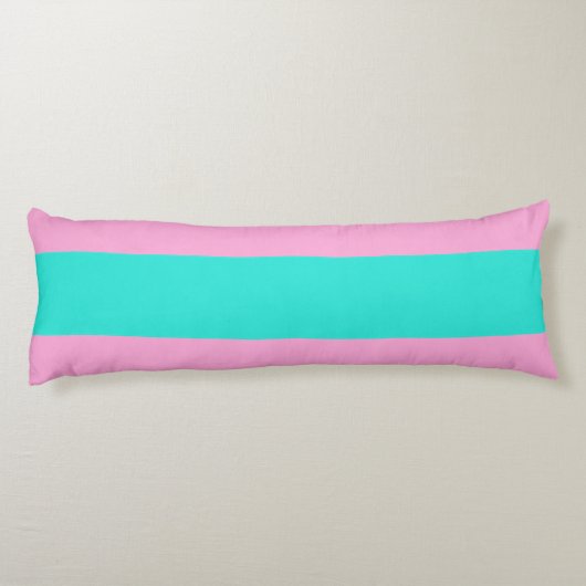 Sponky Pink en Aqua Stripes Lichaamskussen (Achterkant)