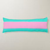 Sponky Pink en Aqua Stripes Lichaamskussen (Voorkant)