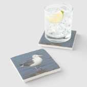 Sponky Wading Seagull Marble Onderzetter (Zijkant)