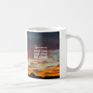 Sponsers, hebben één, gebruiken één, zijn één koffiemok