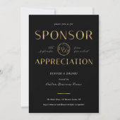 Sponsor Appreciation Black & Gold Logo Corporate Kaart (Voorkant)