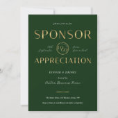 Sponsor Appreciation Green & Gold Logo Corporate Kaart (Voorkant)