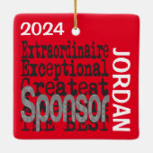 Sponsor Extraordinaire CUSTOM Keramisch Ornament (Achterkant)