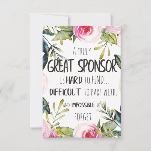 Sponsorbeheerders Bedankkaart (Voorkant)
