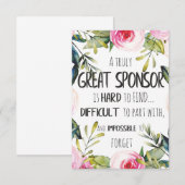 Sponsorbeheerders Bedankkaart (Voorkant / Achterkant)