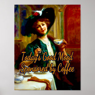 sponsored by Coffee. A Painting by Emile Vernon Poster