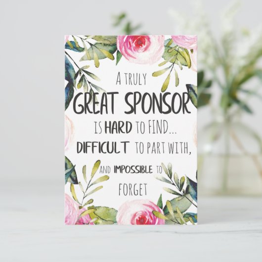 Sponsormanager Bedankkaart (Staand voorkant)