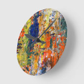 Spontane abstractie - olieverftexturen ronde klok (Hoek)