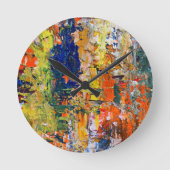 Spontane abstractie - olieverftexturen ronde klok (Voorkant)